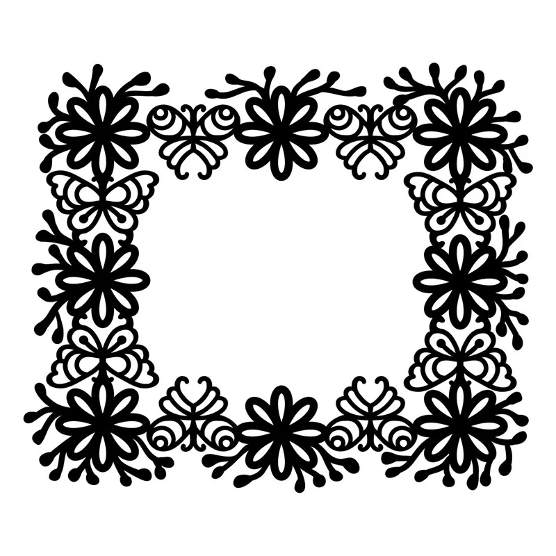 

GJCrafts Flower Butterfly Frame Metal Cutting Dies Embossing Stencil Scrapbook Spring Holiday Template Punch Paper Crafts New