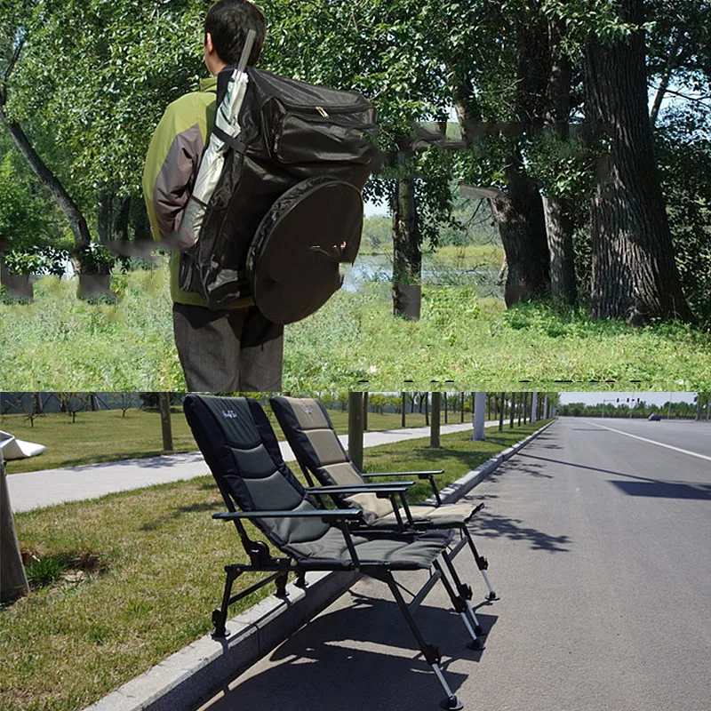 Fishing Chair Outdoor Beach Chair Foldable Fishing Recliner Four-Leg Adjustable Portable European Style 낚시의자 Oxford Cloth