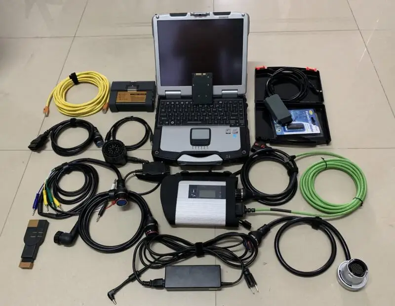 Для b/mw icom a2 b c mb star c4 vas 5054 диагностический инструмент 3in1 1 ТБ ssd новейшее программное обеспечение с ноутбуком cf30 оперативной памяти 4 г полный кабели