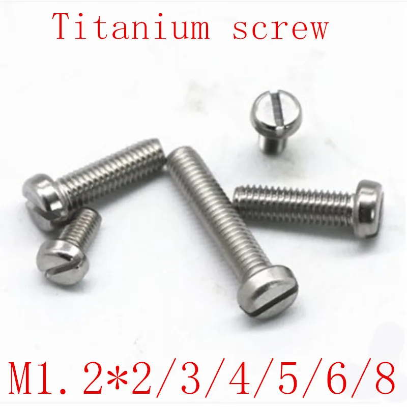20 штук DIN84 titanium винт M1.2* 2/3/4/5/6 titanium для сырной головки шлицевая отвертка