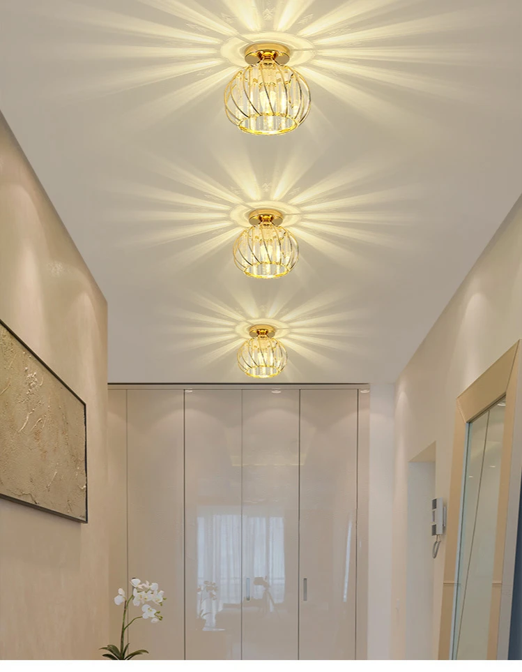 Luzes do Corredor Luz de Teto Estilo Nórdico Personalizado Criativo Luz Entrada Cristal Luzes Varanda Lâmpada Led 3 Cheap Luzes de teto