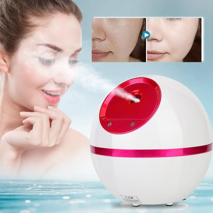 350ml Adjustable Facial Sprayer Hot Cold Warm Mist Nozzles Nano Ionic Facial Steamer Beauty Face Skin Care Tools EU Plug 220V
