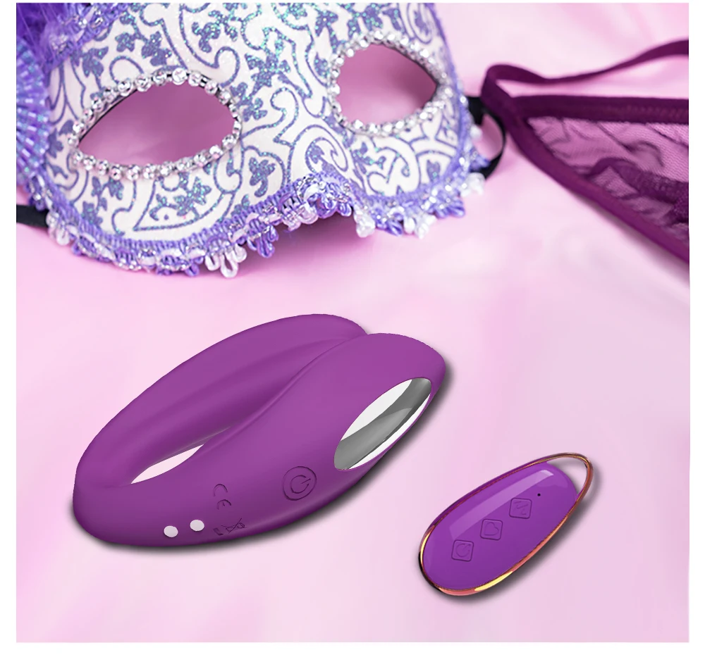 Potente 2 vibratore del motore stimolatore del clitoride femminile sesso delle donne coppia di controllo punto G indossabile dildo giocattoli per adulti 18_voghion.com