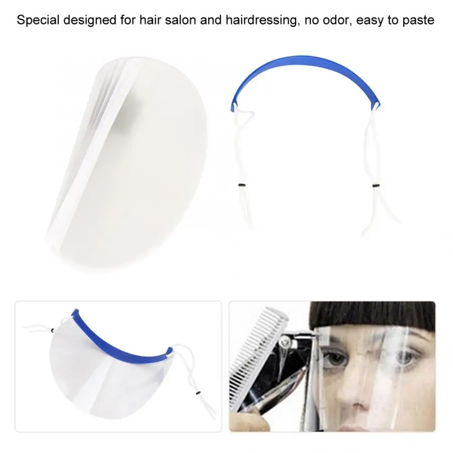 50pcs Transparent Professional Eye Protector Portable Dental Shield Hair Face Cover Face Mask for Hair Salon Hairdressing Tool l