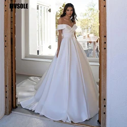 Fivsole Boho Ball Gown Wedding Dress Long Back Lace-up With Bow Bridal Princess Gowns Formal Dresses Vestidos Robe De Mariée