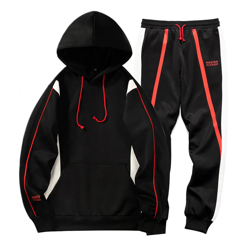 

tunic turtleneck hoodie autumn/winter monogrammed running two-piece Men's Jogging fitness sports suit