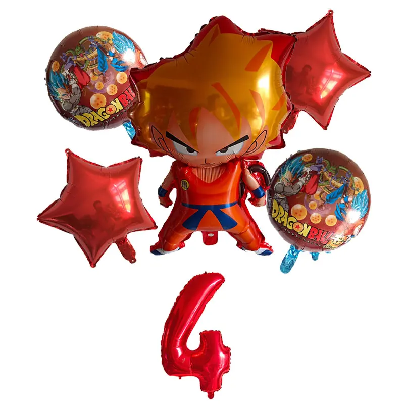 6 шт./компл. мультфильм 7 Dragon Ball Гоку фольги воздушный шар 32 дюймов набор воздушных шаров с номером на день рождения декоративные Детские игрушки кампус Вечерние