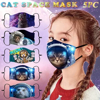 

Mascarillas 5pc Mouth Masks Washable Child Face Mask Fashion Color Matching Windproof Fog Haze Cotton Mask Mouth Caps Washable