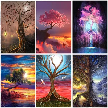 

Full Square Drill Full Round Tree 5D DIY Diamond Painting Embroidery Mosaic Cross stitch Home Room Decoration Gifts Handmade