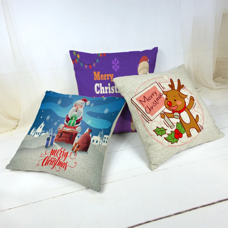 

Pillowcase Christmas Cartoon Pillow Case Car Office Cushion Set Child Room Decoration Pillow Case