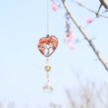 Hanging Crystal Sun Light Catcher Crystal Windchimes Prism Ball Pendant Wind Chimes Window Hanging Ornament Craft Outdoor Decor 4