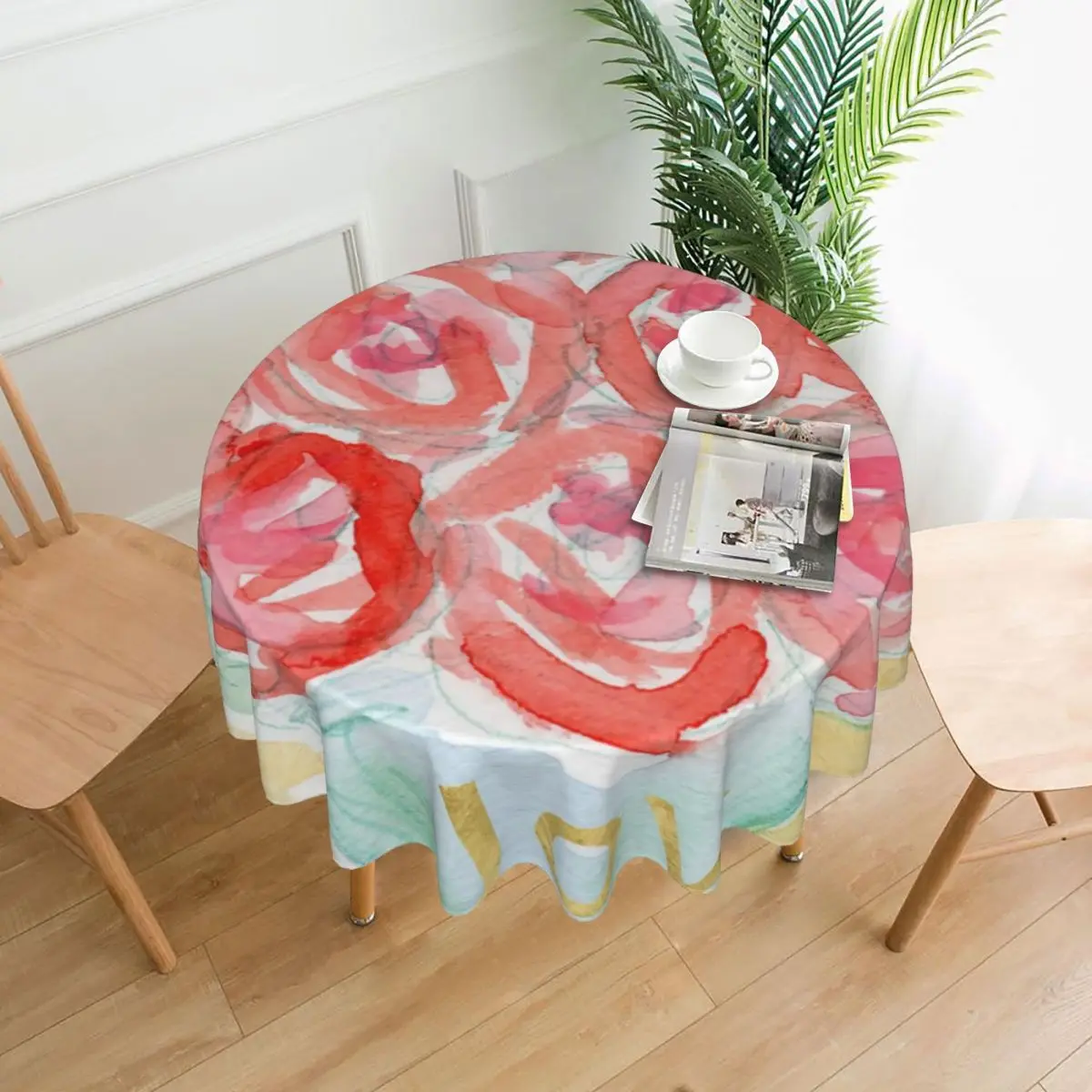 Floral Tablecloth Decoration Banquet Table Cover Waterproof Printed