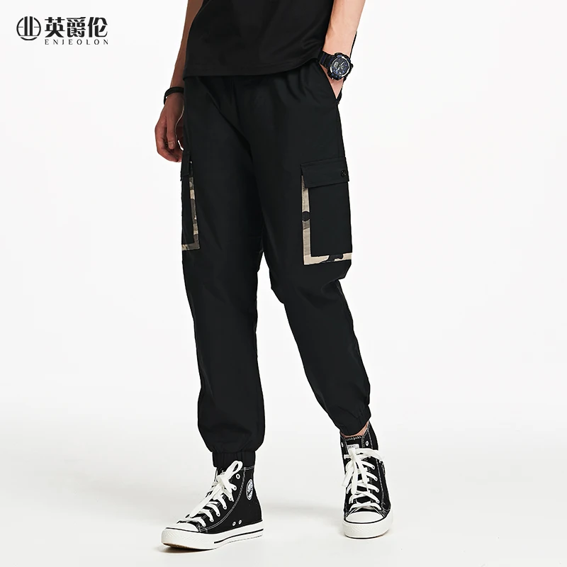 

Enjeolon Spring Summer Men's Cargo Pants Casual Camouflage Sweatpants Joggers Male Hip Hop Steeetwear Trousers Plus Size KZ6756