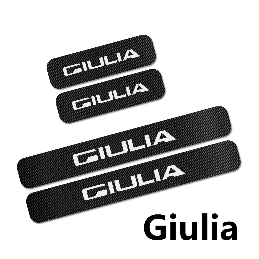 4 шт. наклейки на пороги автомобиля для Alfa Romeo Giulia Giulietta 159 156 MITO Stelvio 147 Sportiva аксессуары для тюнинга автомобиля - Название цвета: Giulia