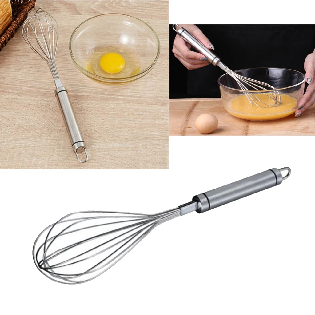 Stainless Steel Whisk 29.5cm Wire Whisk Egg Beater For Baking Blending