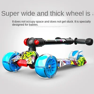 Doki Toy Shining Children Scooter 4 Wheels Kick Scooter Children Foot Scooters Adjustable Height Kids Scooters For Baby Gift 3