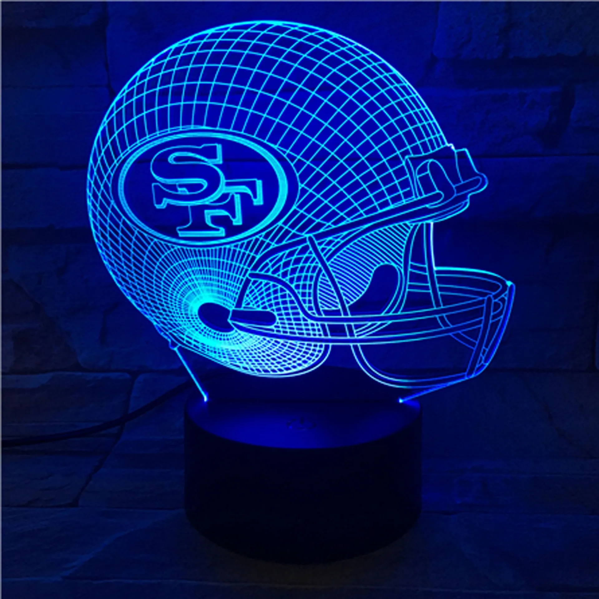 New Style NFL Rugby San Francisco 49ers 3D Lamp Colorful Remote Control Touch LED Light