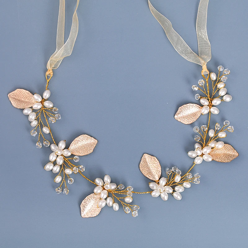 Pearl Rhinestone Headband Hair Accessories For Women Wedding Accessories Bride Headband Leaf Flower Decoration For Hair hair accessory,pearl hairpins