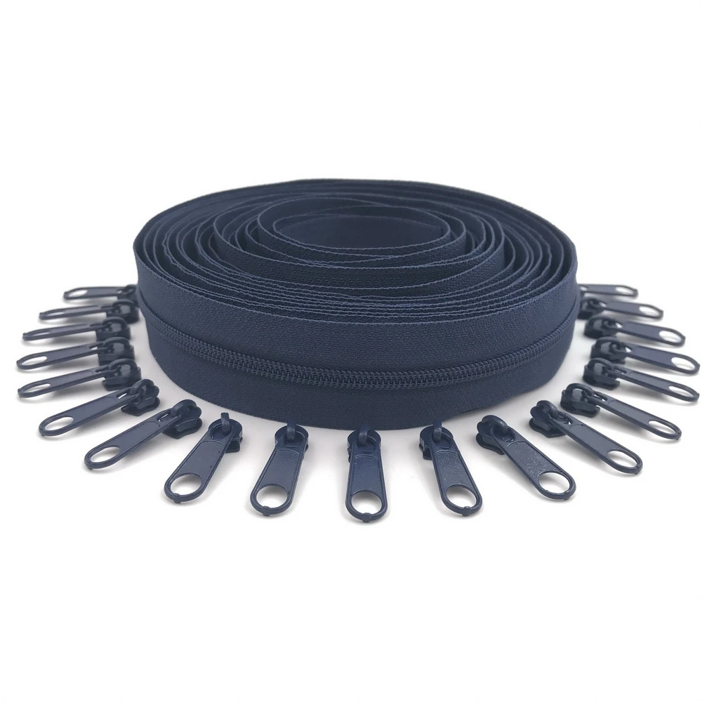 10 Meters Zipper by the Yard Nylon Coil Zippers with 20pcs Zipper