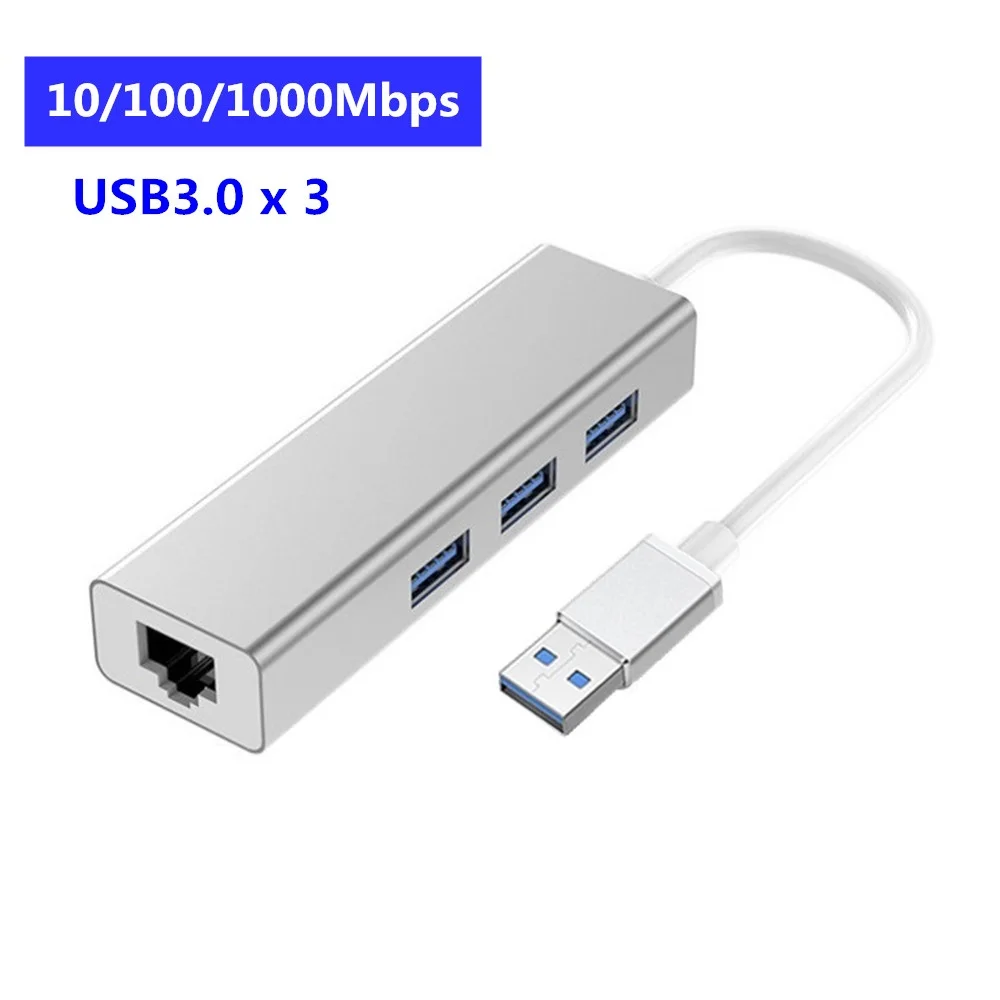 USB 3.0 USB 3.0 HUB TYPE C to Gigabit Ethernet Lan RJ45 1000Mbps adapter for macbook xiaomi huawei notebook - Color: USB 3.0
