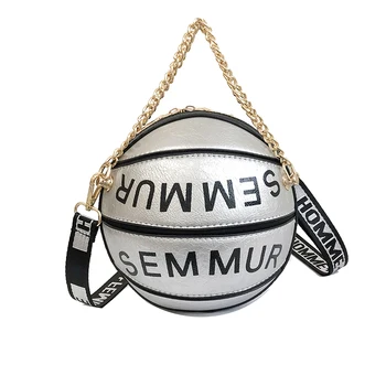 

Trong Man and Women's Creative Baskeball Shape Handbag Fun Round Purse Durable Cute Tote Fashion Messenger Bags Boys