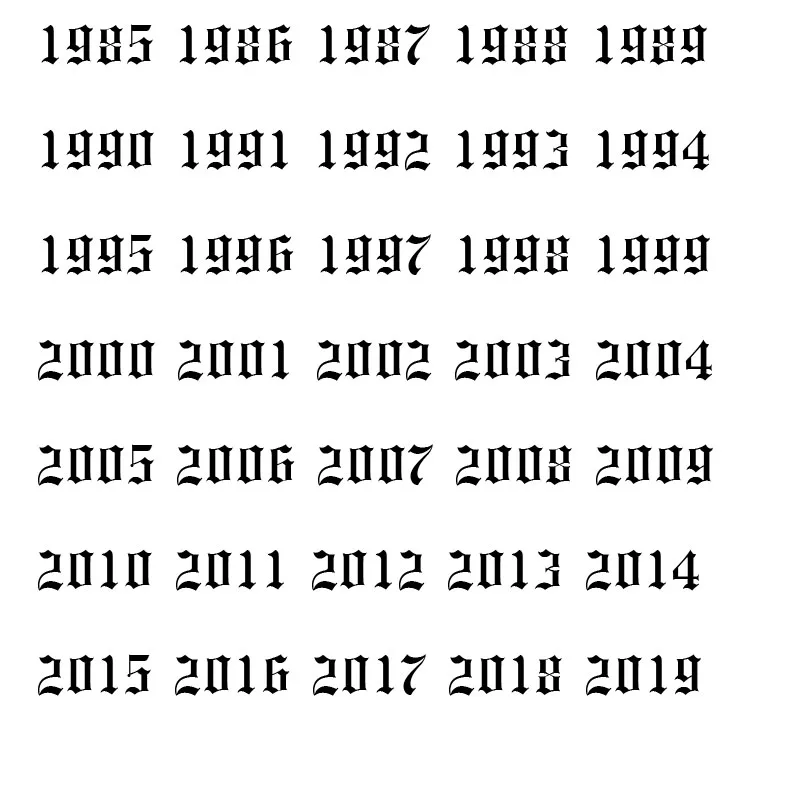 Специальный год ожерелье из нержавеющей стали цифра 1985 2019 Старый английский