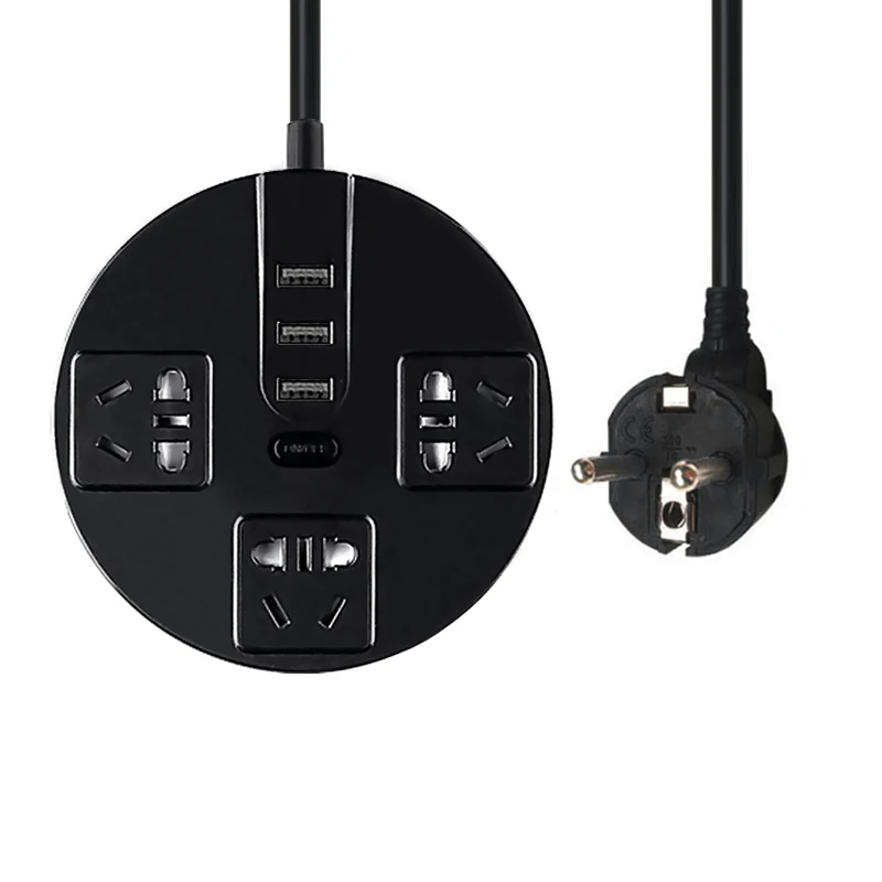 Адаптер питания 3/4 USB AC 2500W умная плата питания Китай стандарт проводки AU/EU Вилка Набор розеток 1,8/3 м удлинитель