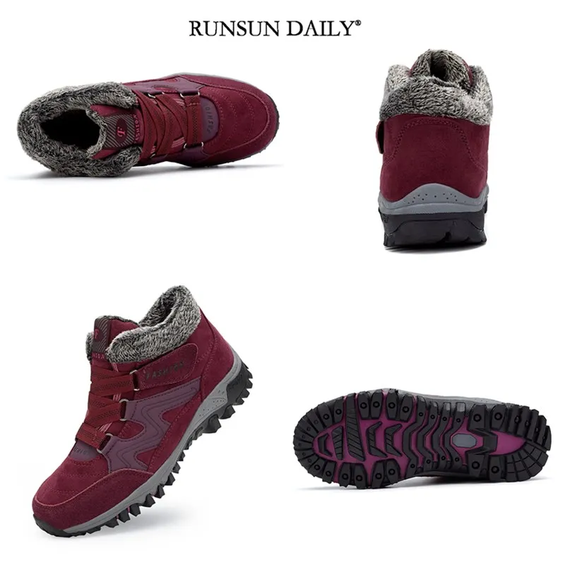 Winter Sneakers Mens Womens Hiking Shoes Plush Casual Warm Non-slip Outdoor Casual Shoes