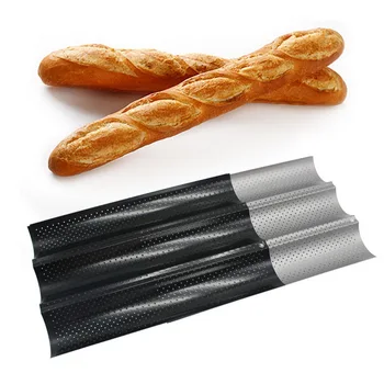 

1PC Non-Stick bread mold Perforated French Bread Pan Baguette Stick Mold Wave Baker Stainless Steel Baking Tools