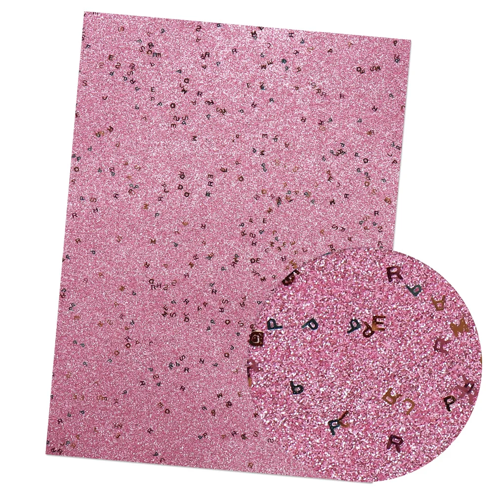 pink IBOWS 22*30 см блестящие тканевые буквы блестки синтетическая кожа для DIY сумки аксессуары для обуви ткань ручной работы чехол для телефона материал - Цвет: pink