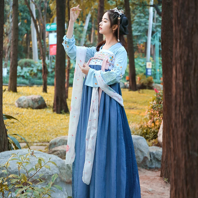 Сказочный костюм ханьфу, Древний китайский костюм династии Тан, народное платье для женщин, праздничная одежда принцессы, танцевальный костюм - Цвет: Hanfu Style 8
