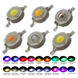 10 - Pack High Power LED Light - Emitting Diode Chips - Multicolor Warm White, Red, Green, Blue, Yellow - 3W (UV 420 - 430NM)