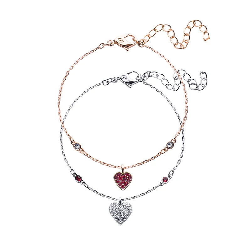 Высокое качество SWA браслет с кристаллами и День Святого Валентина пожелания красный любовь в одном модный дизайн браслет