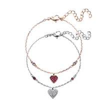 Высокое качество SWA браслет с кристаллами и День Святого Валентина пожелания красный любовь в одном модный дизайн браслет