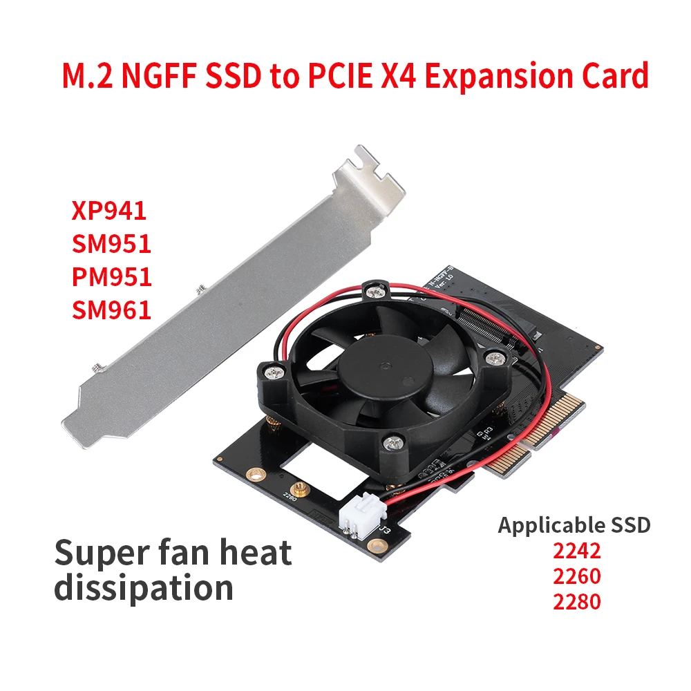 M.2 NVME NGFF к PCI-E X4 адаптер для расширения карты конвертер карта с вентилятором для настольного ПК