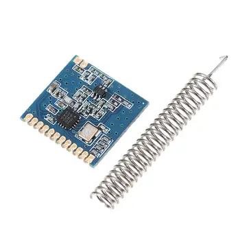 

LEORY 1PCS SI4438/SI4432 433MHz LoRa Wireless Transceiver Module RF Transmitter Receiver Spring Antenna Distance 1000M