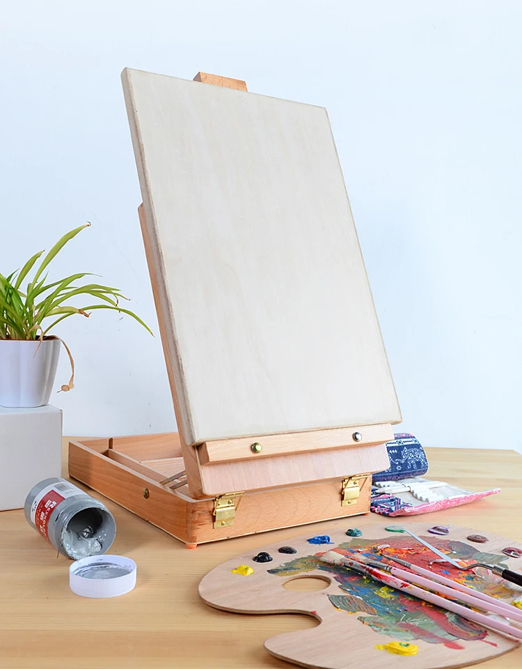 1Pcs Portable Desktop Folding Easel Wooden Artist Desk Easel For Sketch Oil  Painting Watercolor Drawing Art Supplies Tool - AliExpress