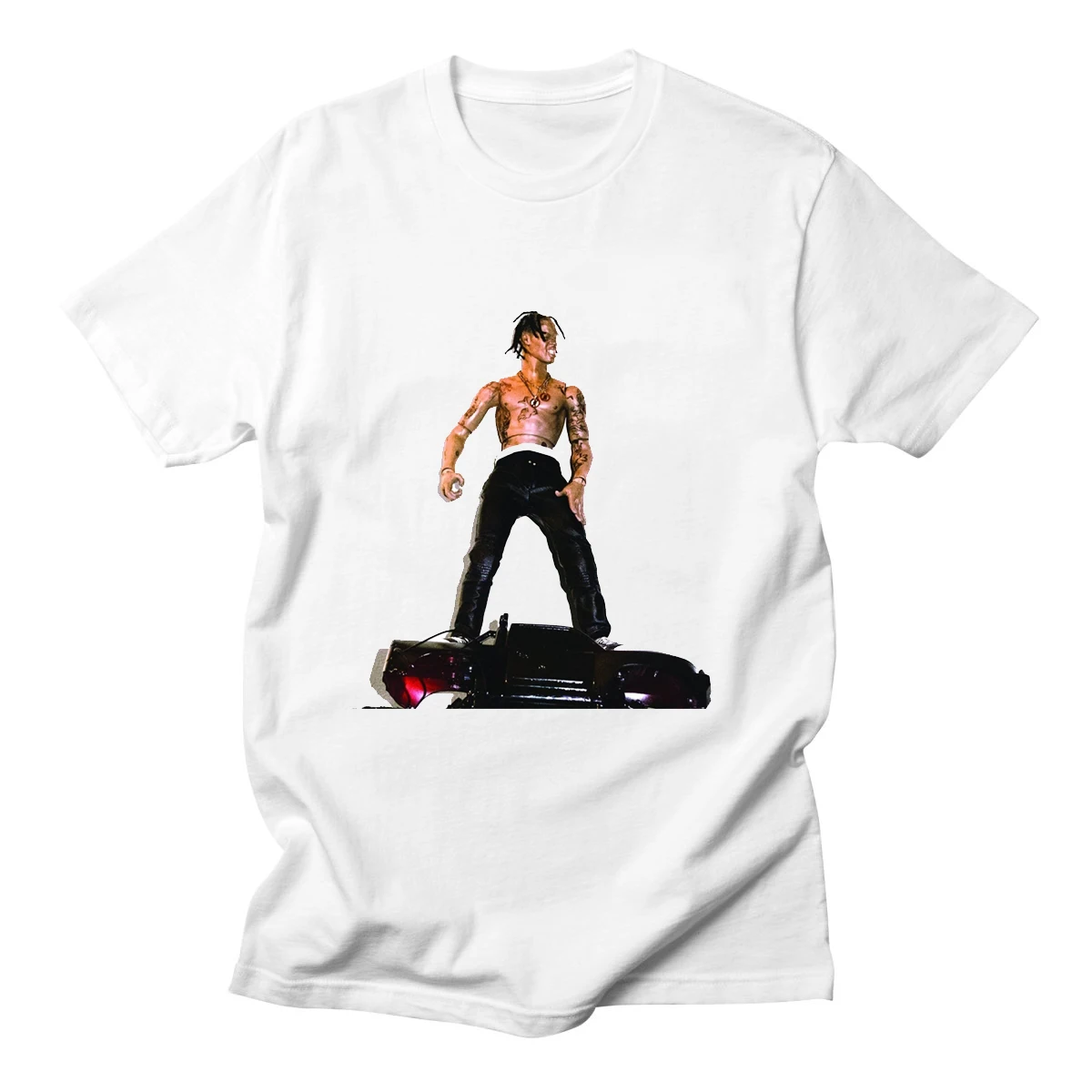 

Travis Scott Hip Hop ASTROWORLD Harajuku White T-shirts Men Clothes Tops Short Sleeve TShirt Print Plus Size