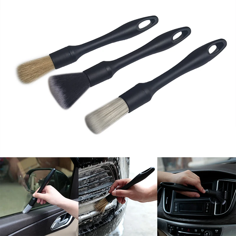 3 Pcs Detailing Brush Car Wash Brush For Washing Car Interior Cleaning