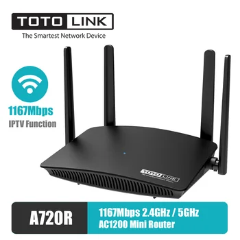 

TOTOLINK A720R Wifi 5GHz/2.4GHz mini Router 1167Mbps IPTV Function 4*5dBi fixed antennas,beamforming