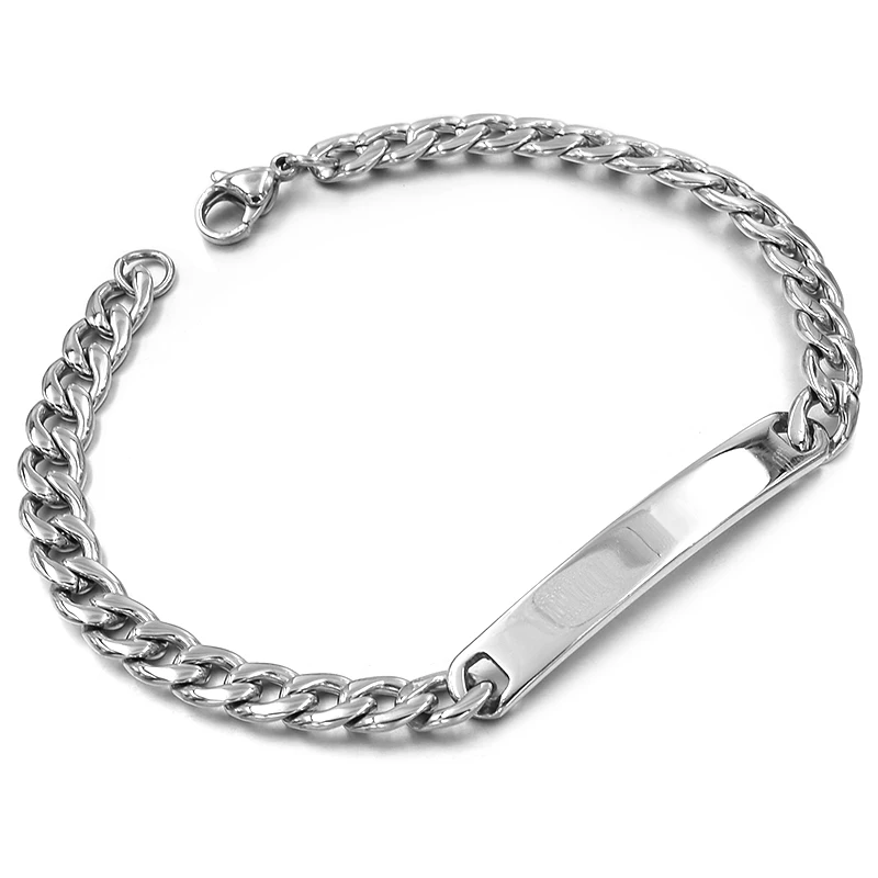 

GOKADIMA Women jewelry figaro stainless steel chains ID men bracelets jewelry , WB120