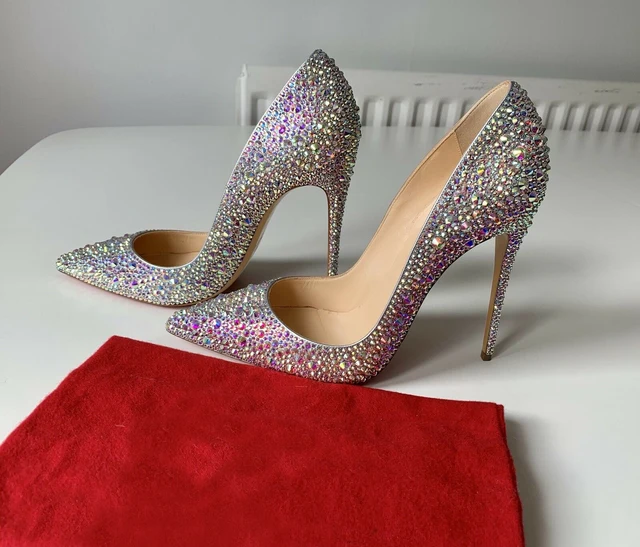 Free shipping fashion women pumps sexy lady crystal strass point toe high heels bride wedding shoes 12cm 10cm 2