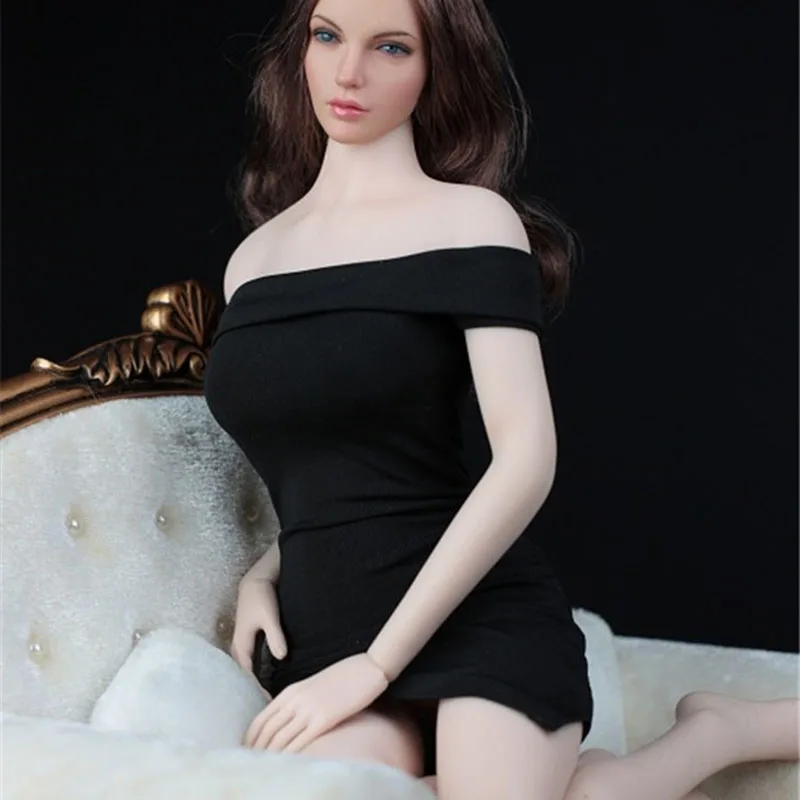 1/6 Scale Female One Shoulder Sexy Short Dress Women Dress Short Skirt ...