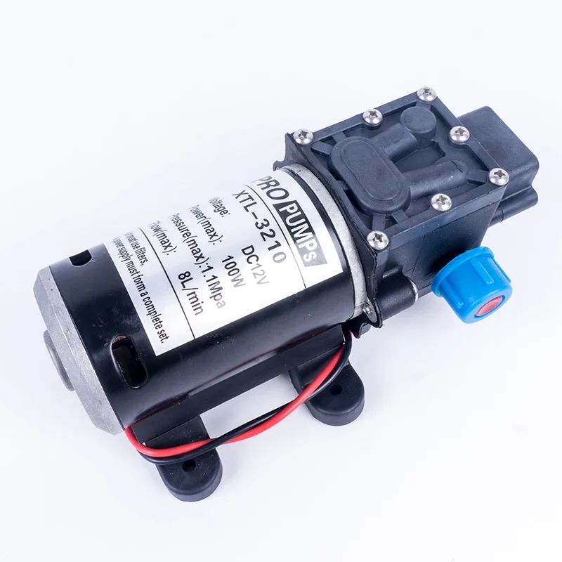

DC 12V 100W 130PSI 8L/Min Pressure Ultra-portable Micro Electric Diaphragm Water Pump Large Flow Self-Priming Pump for Cleaning
