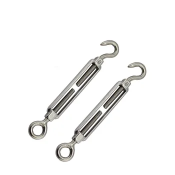 

2PCS 304 Stainless Steel Turnbuckle Hook And Eye M4 M5 M6 M8 M10 Marine Cable Raling Stainless Steel Hook And Eye Turnbuckles
