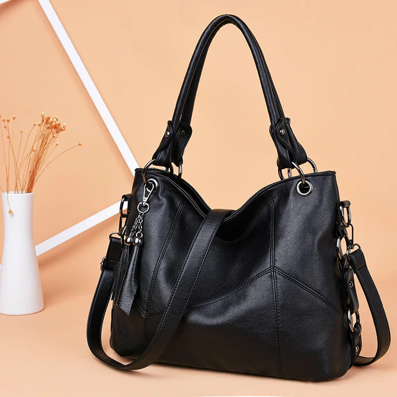 

2018 Spring And Summer New Style Washed Leather Tassels Women's Handbag Occident Fashion Shoulder Fashion Women's Bag