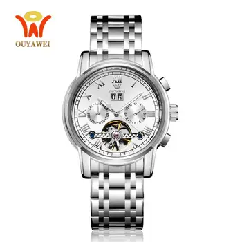 

Luxury Brand Automatic Mechanical Men Watch Fashion White Calendar Man Wristwatch Tourbillon male bracelet Watch montre homme