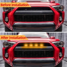 

12V Front Grille Lighting Kit 4 Piece Set Smoked Lens Amber White Apply To 2014-2019 IJDM - Toyota 4runner TRD Pro