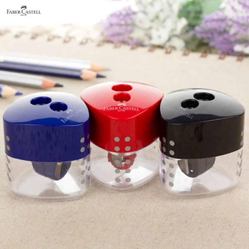 Faber-Castell Presa Matita Temperamatite Trio Triangolo Reticolo Doppio Foro Con Auto-Bloccaggio Sacapuntas Lapiz Kawaii Affila Coltelli 1831