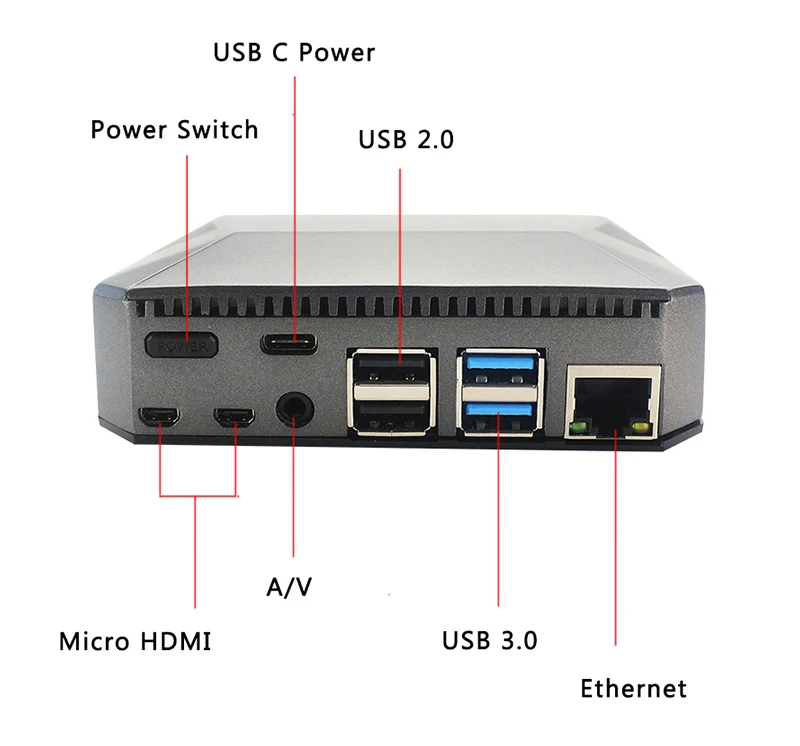 Raspberry Pi 4 Модель B чехол из алюминиевого металла ABS корпус макетной платы GPIO чехол с охлаждающим вентилятором для Raspberry Pi 4 B модель
